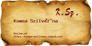 Komsa Szilvána névjegykártya